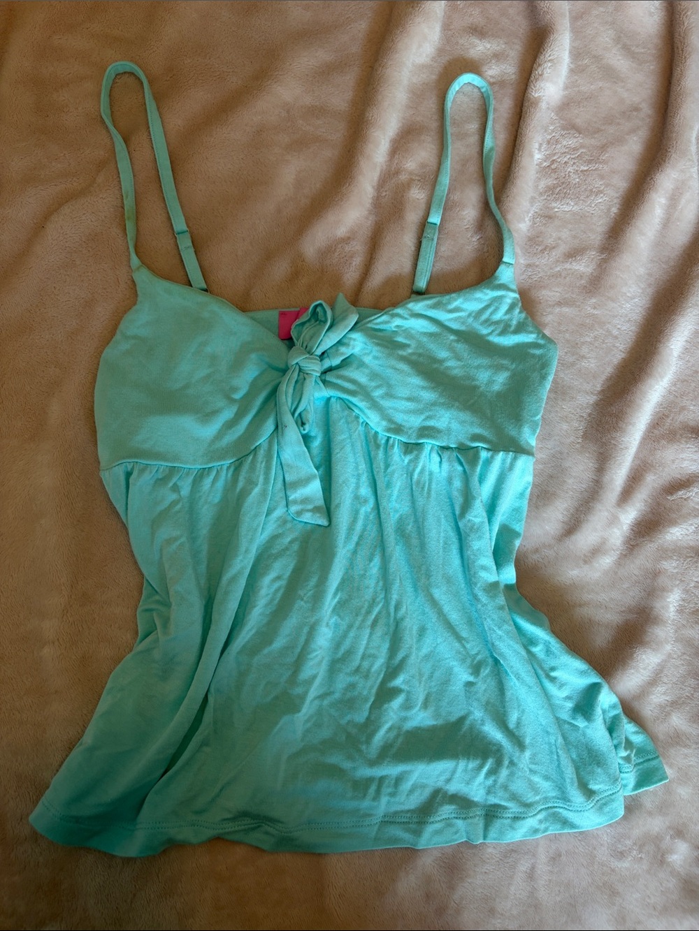 Edikted Light Blue Tie-Front Spaghetti Strap Camisole